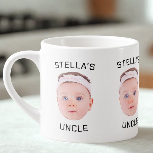 Nieuwe Uncle Gift Mok, Aangepaste Baby Gezicht Fot Espresso Kop