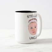 Nieuwe Uncle Gift Mok, Aangepaste Baby Gezicht Fot Tweekleurige Koffiemok (Voorkant rechts)
