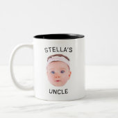 Nieuwe Uncle Gift Mok, Aangepaste Baby Gezicht Fot Tweekleurige Koffiemok (Links)