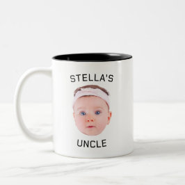 Nieuwe Uncle Gift Mok, Aangepaste Baby Gezicht Fot Tweekleurige Koffiemok