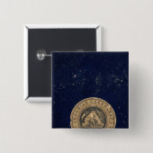 Nieuwe universele atlas vierkante button 5,1 cm (Voorkant /achterkant)