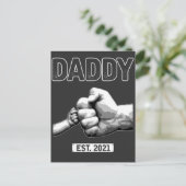 Nieuwe vader 2021 Papa Fist Bump Son and Father Briefkaart (Staand voorkant)