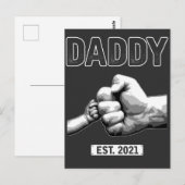 Nieuwe vader 2021 Papa Fist Bump Son and Father Briefkaart (Voorkant / Achterkant)