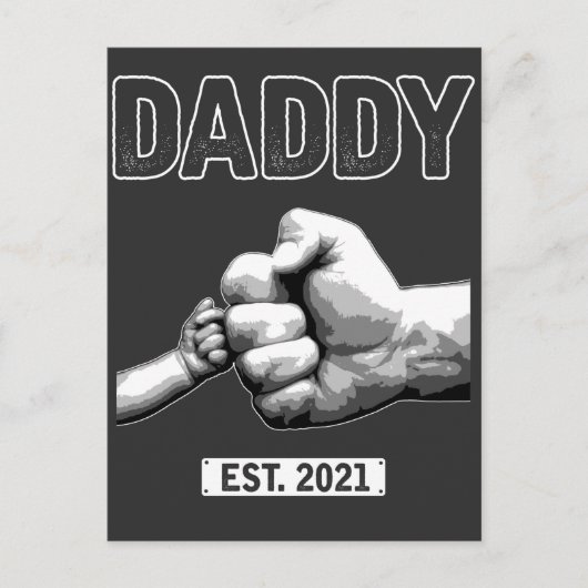 Nieuwe vader 2021 Papa Fist Bump Son and Father Briefkaart (Voorkant)