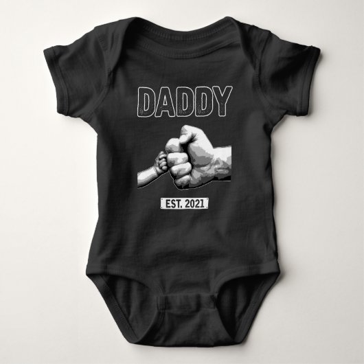 Nieuwe vader 2021 Papa Fist Bump Son and Father Romper (Voorkant)