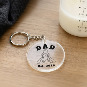 Nieuwe Vader Baby Schouder Lijn Kunst Sleutelhanger