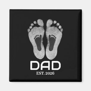 Nieuwe Vader Baby Voetafdrukken Datum Vastgesteld Magneet