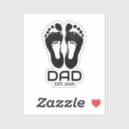 Nieuwe vader baby voetafdrukken ingestelde datum  sticker