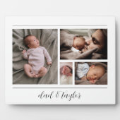 Nieuwe vader en Baby eerste Vaderdag Fotoplaat (Voorkant)