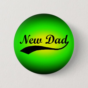 Nieuwe vader, Neon Green/Black Ronde Button 5,7 Cm