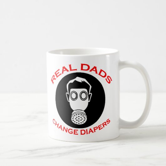 Nieuwe vader: Real Dads Change Diapers Coffee Mugs Koffiemok (Rechts)