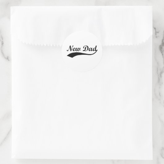 Nieuwe vader ronde sticker (Tas)