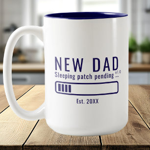 Nieuwe Vader Slaap Patch Vet Typografie Tweekleurige Koffiemok