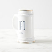 Nieuwe vader vader: Eenvoudige blauwe typografie Bierpul (Voorkant links)