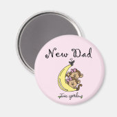 Nieuwe vader van Twin Girls Tshirts en Gifts Magneet (Voorkant / Achterkant)