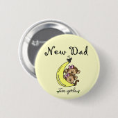 Nieuwe vader van Twin Girls Tshirts en Gifts Ronde Button 5,7 Cm (Voorkant /achterkant)