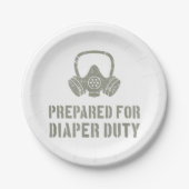 Nieuwe vader voorbereid voor luidere dienst papieren bordje (Voorkant)