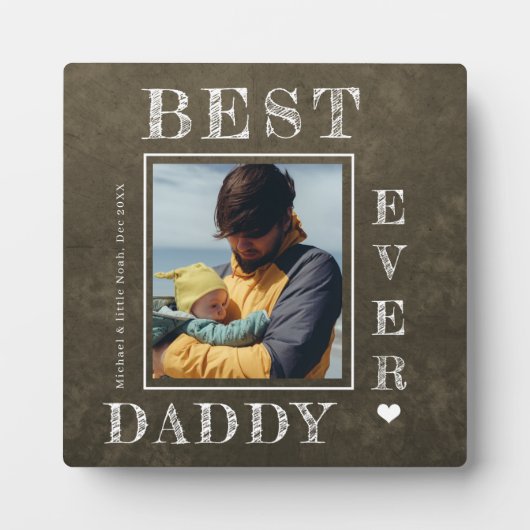 Nieuwe vaders foto op maat van First Fathers Day Fotoplaat (Voorkant)
