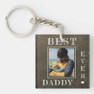 Nieuwe vaders foto op maat van First Fathers Day Sleutelhanger