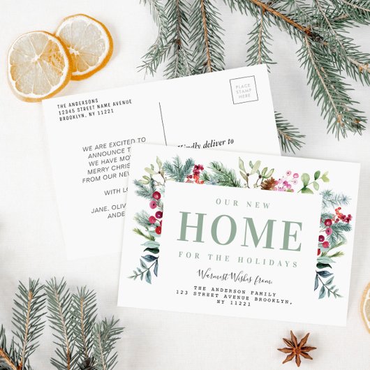 Nieuwe vakantie Home verhuisaankondiging Briefkaar Briefkaart