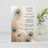 Nieuwe Veer Rustieke Aziatische Sky Cloud Peacock  Kaart (Staand voorkant)