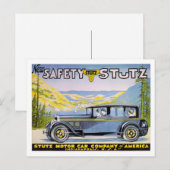 Nieuwe veiligheidsStutz Vintage Poster herstelde Briefkaart (Voorkant / Achterkant)