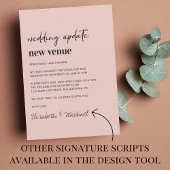 Nieuwe Venue Blush Pink Weddenschap Update Aankondiging