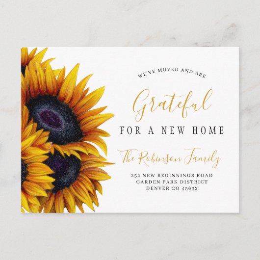 Nieuwe verandering van adres in Thanksgiving thuis Aankondigingskaart (Voorkant)