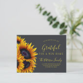 Nieuwe verandering van adres in Thanksgiving thuis Aankondigingskaart (Staand voorkant)