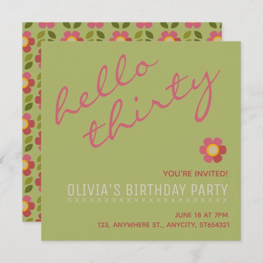 Nieuwe verjaardagsfeest uitnodiging | persoonlijke (Voorkant / Achterkant)