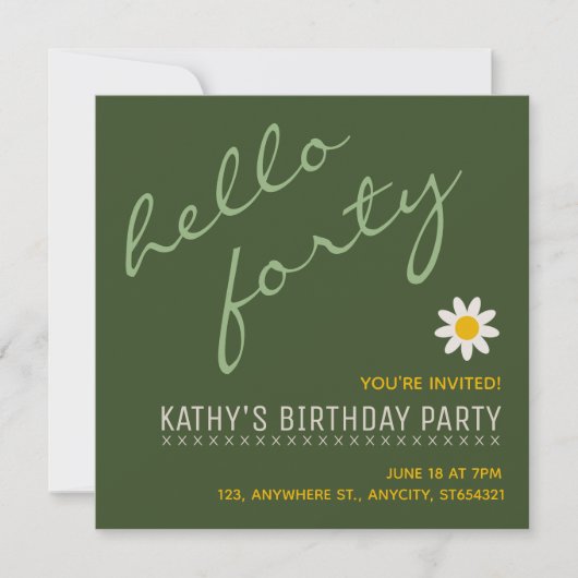 Nieuwe verjaardagsfeest uitnodiging | persoonlijke (Voorkant)