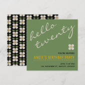 Nieuwe verjaardagsfeestje uitnodiging | Aangepaste (Voorkant / Achterkant)