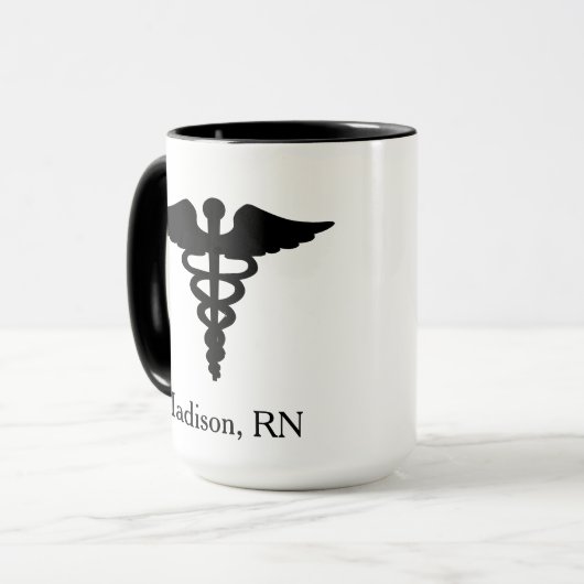 Nieuwe Verpleegkundige BSN RN CNA LPN CRNA Verplee Mok (Voorkant links)