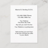 Nieuwe verticale tandheelkundige Visitekaartjes (Achterkant)