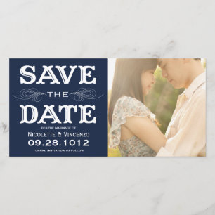 NIEUWE VINTAGE   BESPAAR DE DATUM FOTOCARD SAVE THE DATE