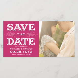 NIEUWE VINTAGE DE DATUM FOTOKAART OPSLAAN SAVE THE DATE