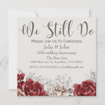 Nieuwe Vintage Wedding Jubileum Uitnodiging