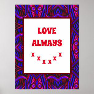 Nieuwe vis hoofd bladeren jazz funk Paarse blauw r Poster