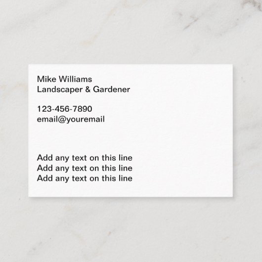 Nieuwe Visitekaartjes voor landschapsontwerp en tu (Achterkant)