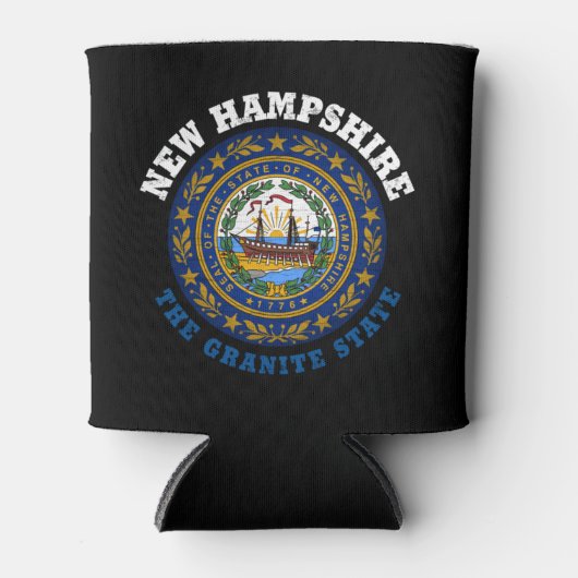 NIEUWE VLAG VAN DE STAAT HAMPSHIRE GRANITE BLIKJESKOELER (Voorkant)