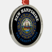 NIEUWE VLAG VAN DE STAAT HAMPSHIRE GRANITE METALEN ORNAMENT (Rechts)