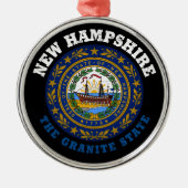 NIEUWE VLAG VAN DE STAAT HAMPSHIRE GRANITE METALEN ORNAMENT (Voorkant)