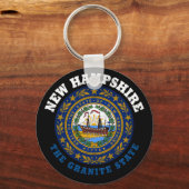 NIEUWE VLAG VAN DE STAAT HAMPSHIRE GRANITE SLEUTELHANGER (Voorkant)