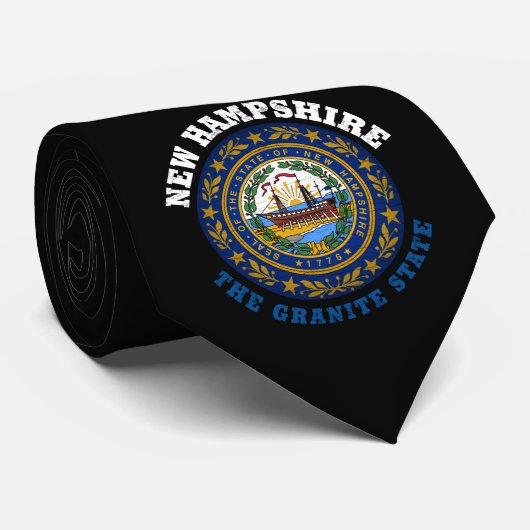 NIEUWE VLAG VAN DE STAAT HAMPSHIRE GRANITE STROPDAS (Opgerold)
