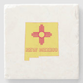 Nieuwe vlag van Mexico Silhouette Stenen Onderzetter (Voorkant)