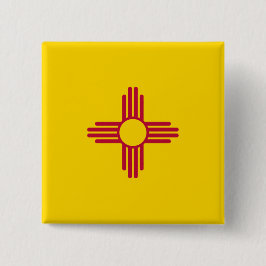 Nieuwe vlag van Mexico (VS-staat) Vierkante Button 5,1 Cm