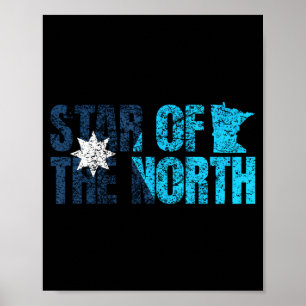 Nieuwe vlag van Minnesota Mn Ster Van Het Noorden Poster