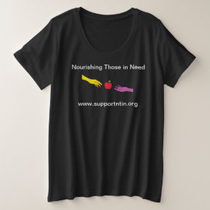 Nieuwe voeding voor mensen in nood plus grote maat t-shirt