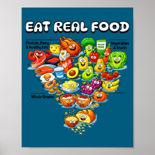 Nieuwe Voedselpiramide Eet Echt Carnivoor Poster