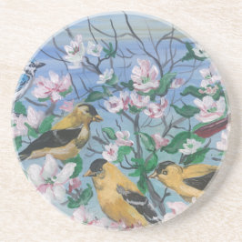 Nieuwe vogelcollectie zandsteen onderzetter